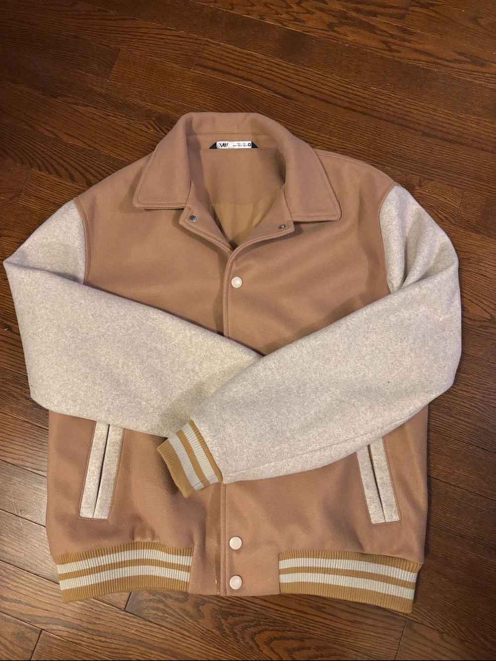 Zara Two-Tone Varsity Jacket